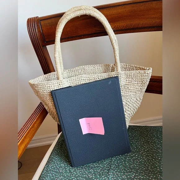 Embroidered Flamingo Raffia Tote - Handmade - Picture 12 of 15